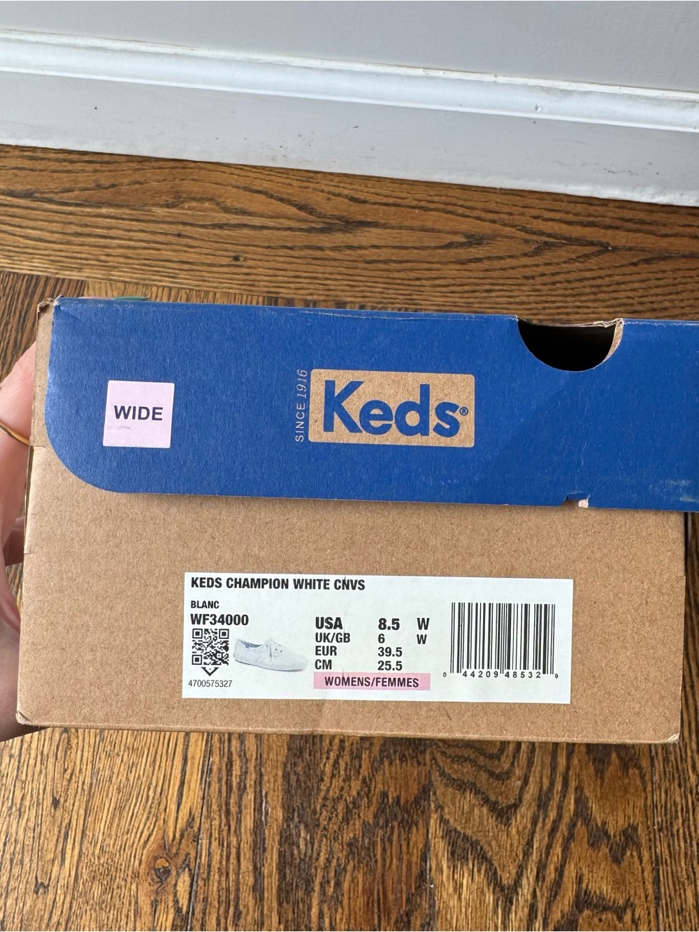 Keds Champion White Canvas Classic Lace Up Sneakers 8.5 W In Box - Picture 2 of 9